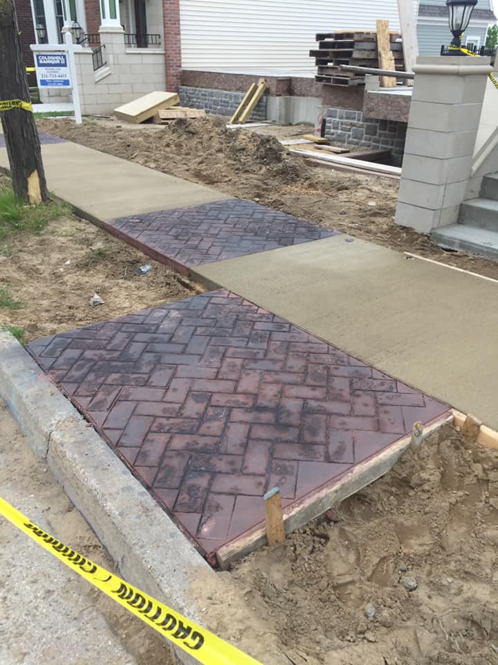Residential sidewalk by concrete crew